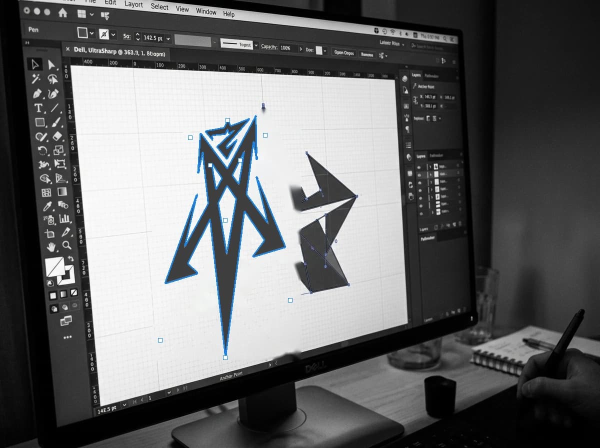 Imagen editorial del proceso de vectorización